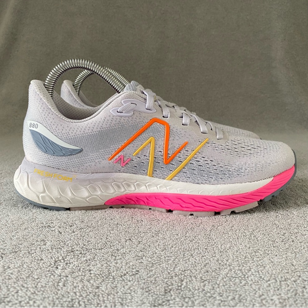New Balance Womens 8 2A Narrow 880v12 Fresh Foam Running Shoes W880G12 Gray Pink